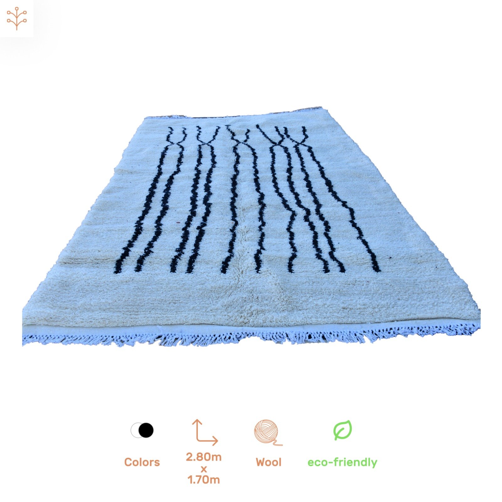 Natural wool eco-friendly rug